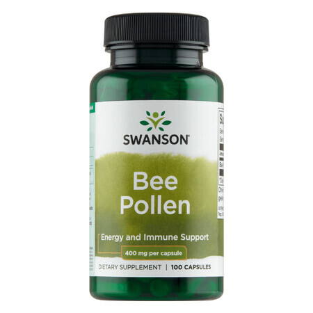 Swanson Bee Pollen, polen de albine 400 mg, 100 capsule