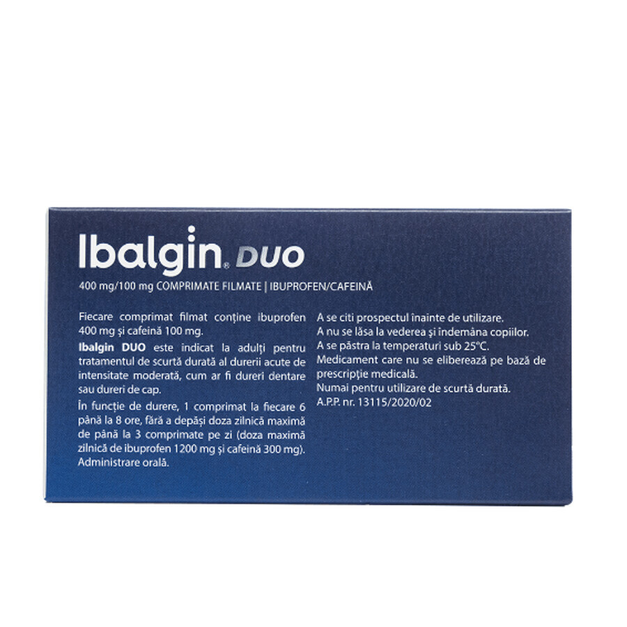 Ibalgin Duo 400mg/100mg, 10 comprimate filmate, Sanofi