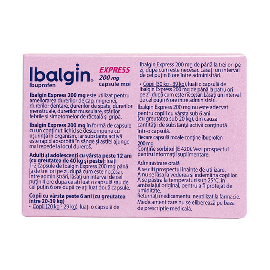 Ibalgin Express 200 mg, 12 capsule, Sanofi