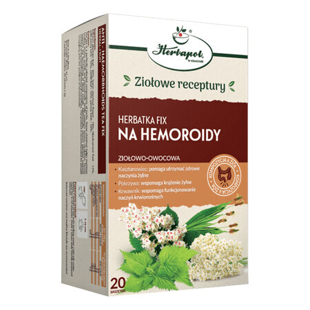 Herbapol Na Hemoroidy, ceai fix de plante-fructe, 2 g x 20 pliculețe