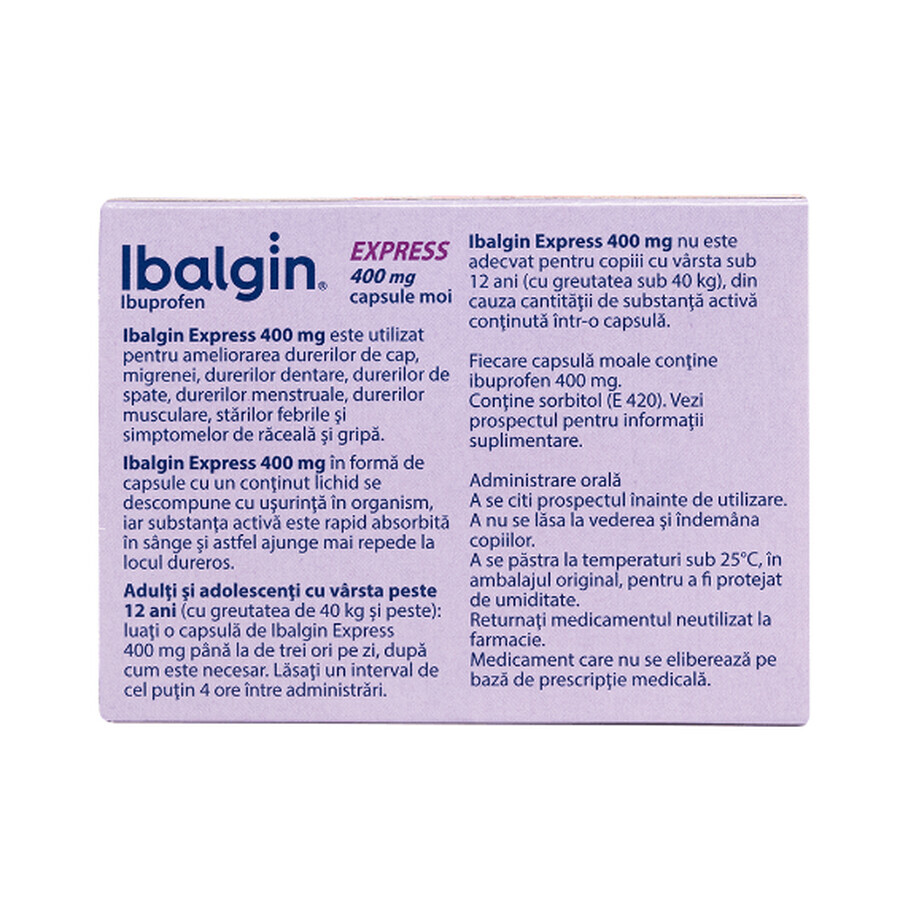 Ibalgin Express 400 mg, 10 capsule, Sanofi