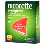 Nicorette Invisipatch 15 mg/16 h, sistem transdermic, plasture, 7 bucăți