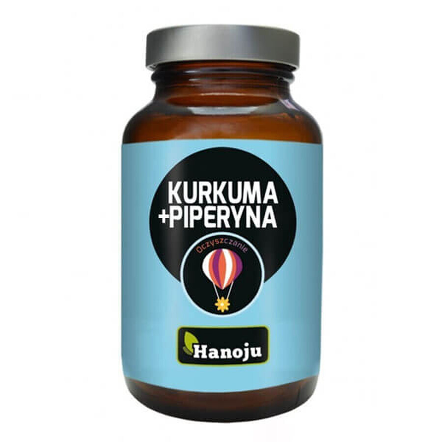 Hanoju, Turmeric + piperină, Curățare, 90 capsule