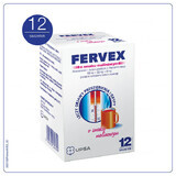 Fervex 500 mg + 200 mg + 25 mg, granulat pentru soluție orală, aromă de zmeură, 12 plicuri