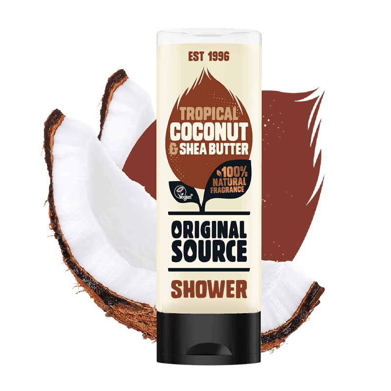 Original Source Vegan, gel de duș, nucă de cocos și unt de shea, 500 ml