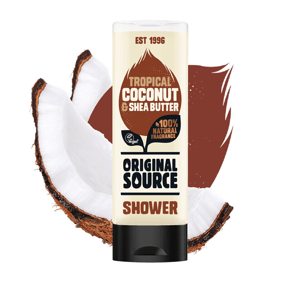 Original Source Vegan, gel douche, noix de coco et beurre de karité, 500 ml