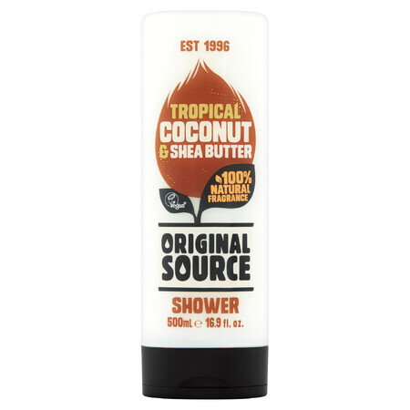 Original Source Vegan, gel douche, noix de coco et beurre de karité, 500 ml