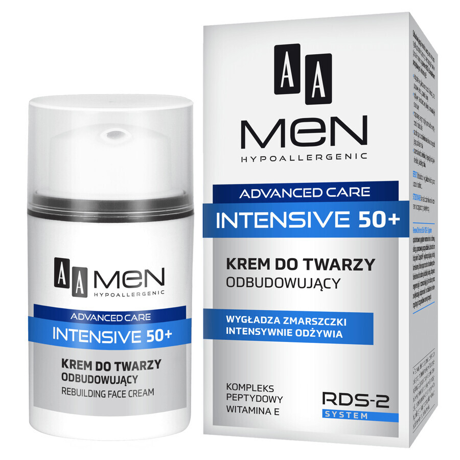 AA Men Intensive 50+, cremă de față reparatoare, 50 ml