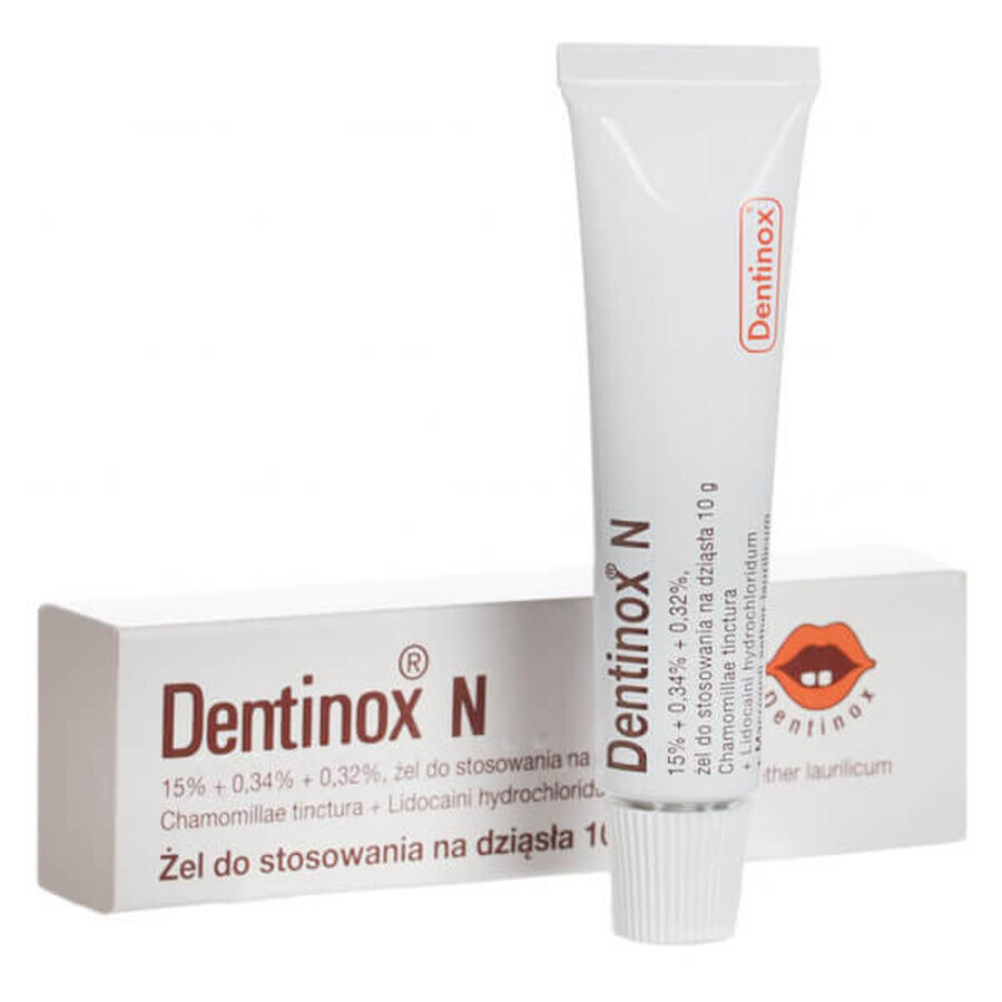 Dentinox N (150 mg + 3,4 mg + 3,2 mg)/g, gel da applicare sulle gengive, 10 g