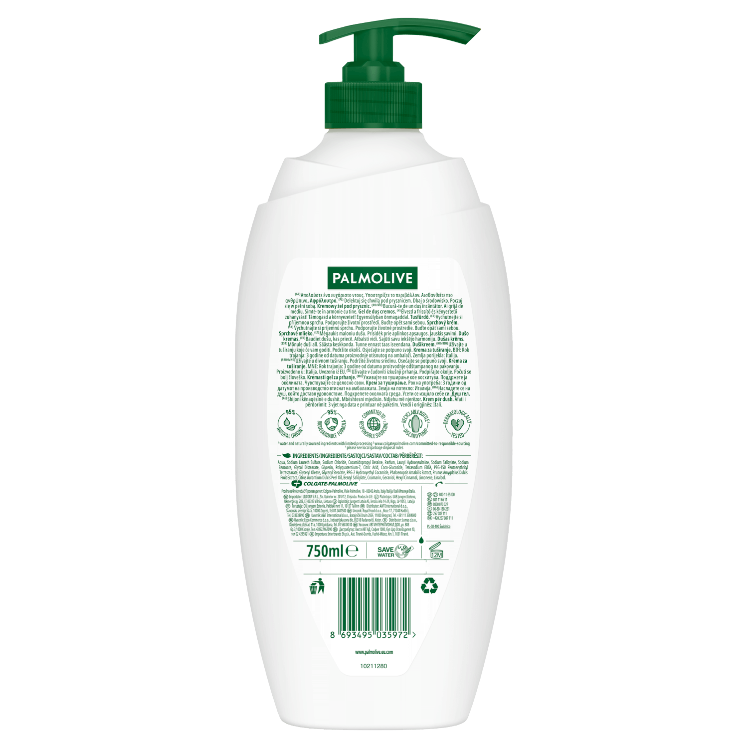 Palmolive Naturals, gel de duș cremos, orhidee și lapte, 750 ml