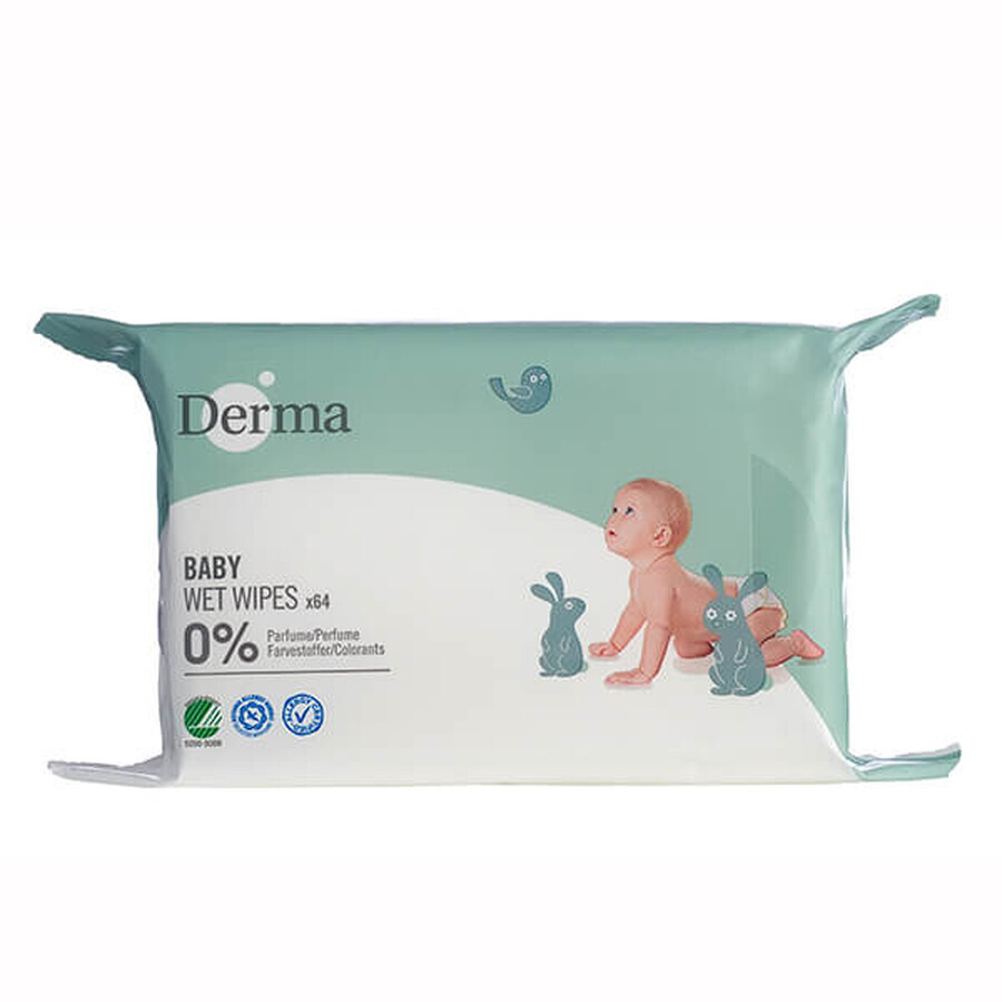 Derma Eco Baby, wet wipes, 64 pcs