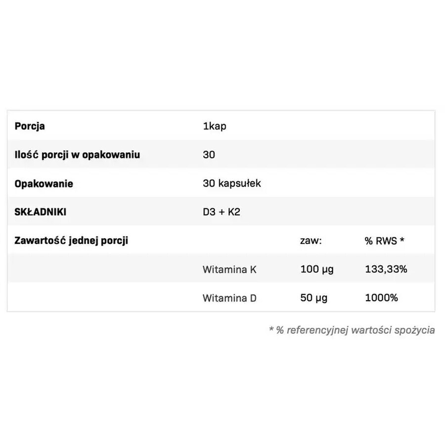 Allnutrition Omega 3 K2 + D3, ulei de pește 1000 mg + vitamina K 100 µg + vitamina D 2000 UI, 30 capsule