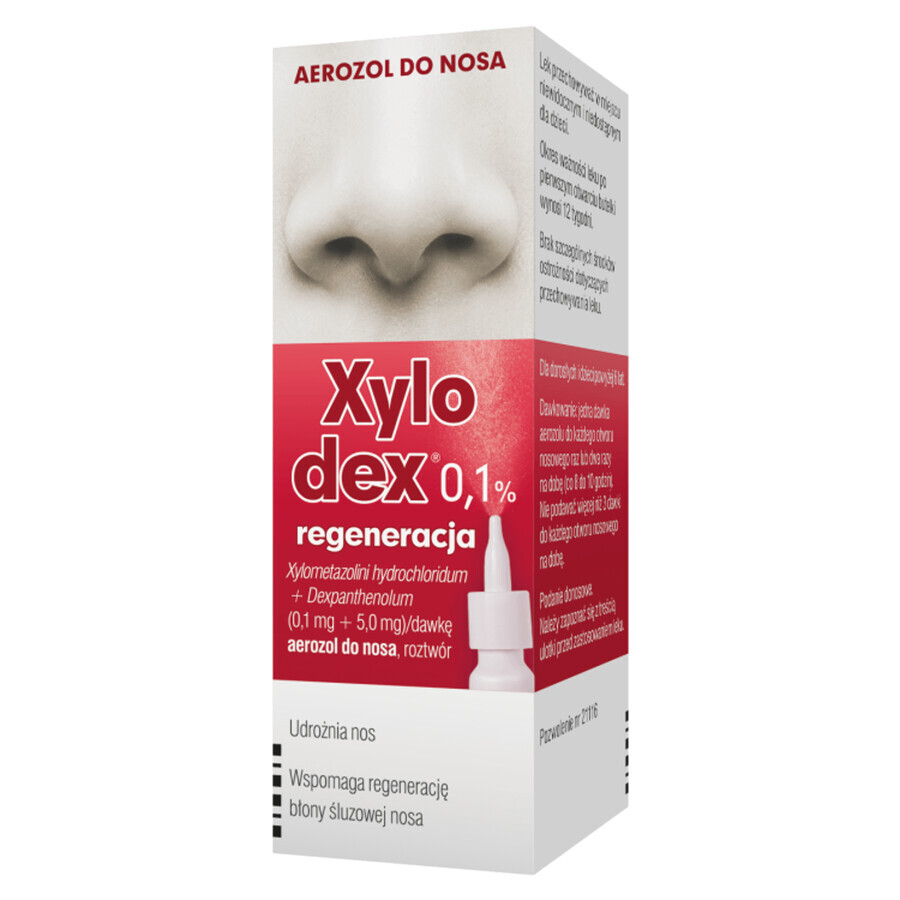 Xylodex 0,1% 0,1 mg + 5 mg, spray nazal, pentru adulți și copii cu vârsta peste 6 ani, 10 ml