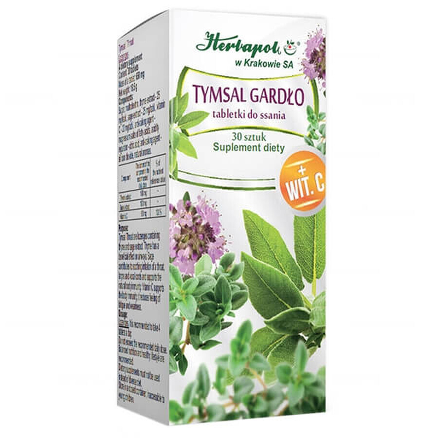 Herbapol Tymsal Throat, 30 pastile