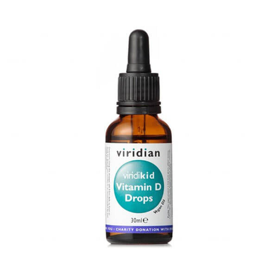 Viridian Viridikid Vitamine D, vitamine D pour enfants, gouttes, 30 ml