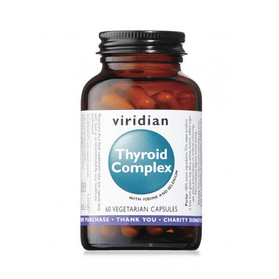 Viridian Thyroid Complex, tiroides, 60 cápsulas