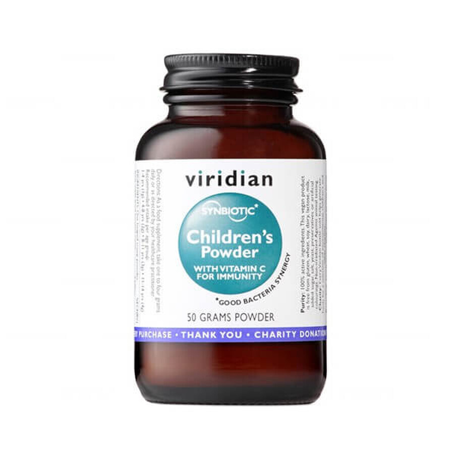 Viridian Synbiotic Children's Powder, sinbiotic pentru copii cu vitamina C, 50 g