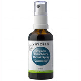 Viridian Organic Spray pour la gorge au sureau, 50 ml