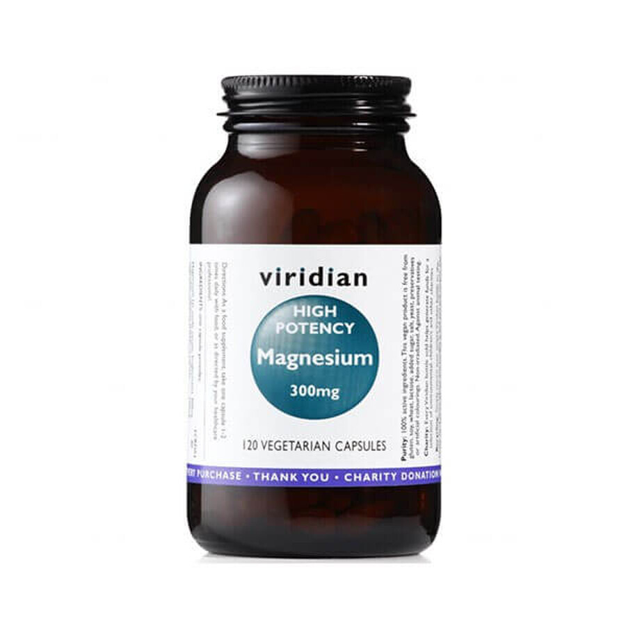 Viridian High Potency Magnesio, magnesio 300 mg, 120 cápsulas