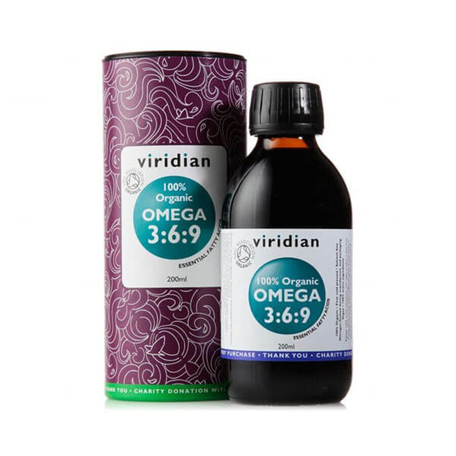 Viridian, Huile biologique oméga 3:6:9, 200 ml