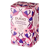 Pukka Elderberry &amp; Echinacea Organic, ceai de fructe și plante, copăcel violet și soc, aromat, 2 g x 20 pliculețe