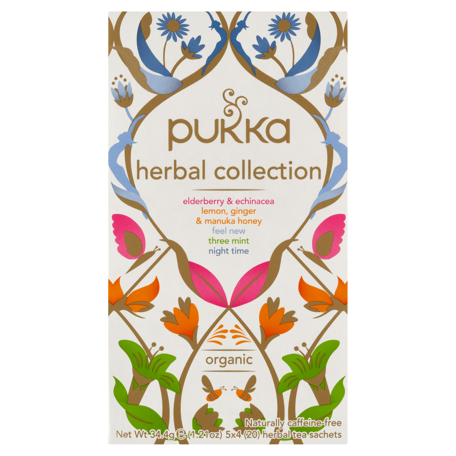 Pukka Herbal Collection Organic, compoziție de 5 ceaiuri din plante, 20 pliculețe