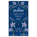 Pukka Night Time Organic, ceai de plante cu fulgi de ovăz, lavandă și lime, 1 g x 20 plicuri