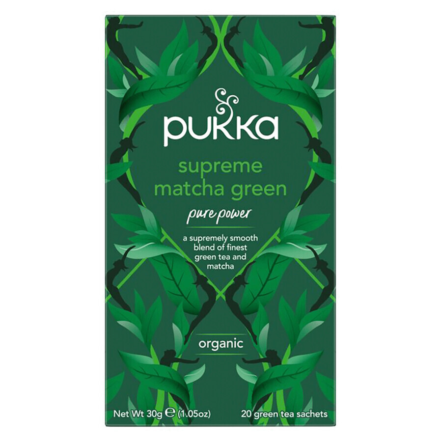 Pukka Supreme Matcha Green Organic, groene thee met Matcha, 1,5 g x 20 builtjes