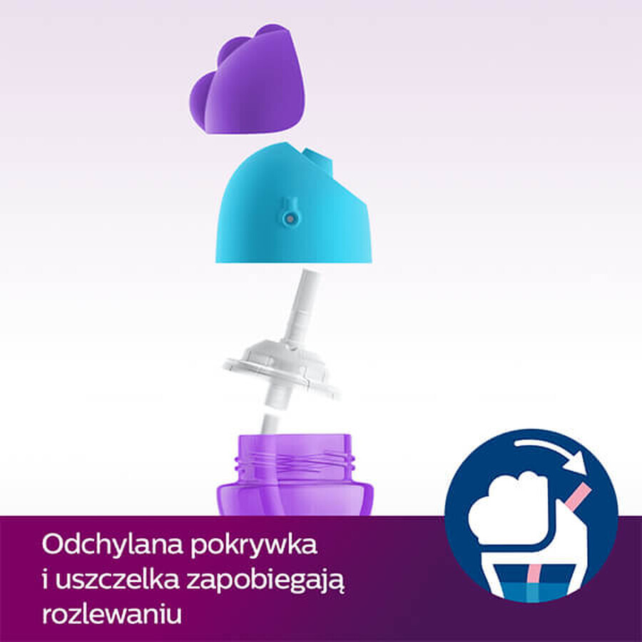 Avent, cană cu pai și mânere, violet, SCF796/02, de la 9 luni, 200 ml