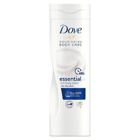 Dove, Nutrimento Essenziale, latte curativo e nutriente per pelli secche, 400 ml