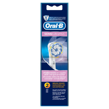 Oral-B, punte di ricambio per lo spazzolino elettrico Sensi UltraThin, EB 60-2, 2 pezzi