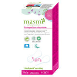 Masmi Natural Cotton, tampoane sanitare flexibile din bumbac organic, pentru tanga, 24 bucăți