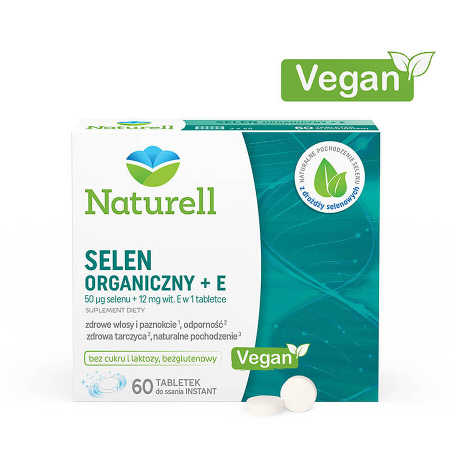 Naturell Organic Seleniu + E, 60 comprimate masticabile