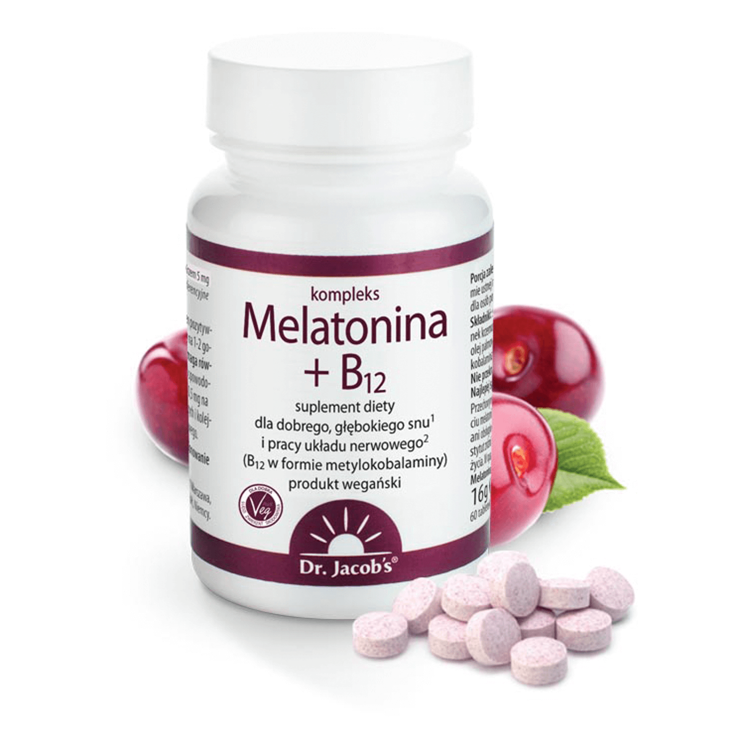 Dr. Jacob's Melatonin + B12 Complex, 60 comprimate