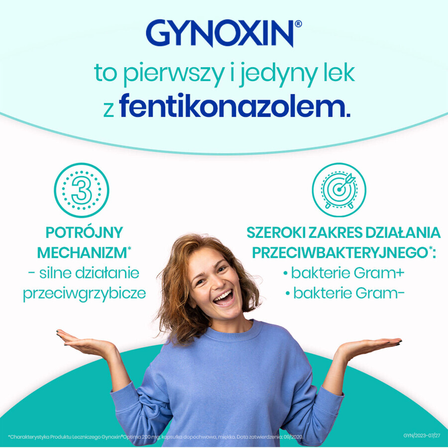 Gynoxin Optima 200 mg, 3 zachte vaginale capsules