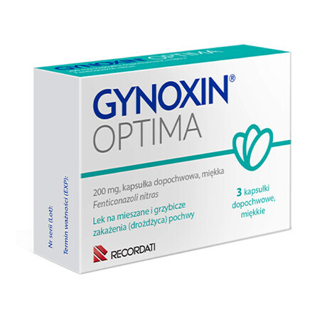 Gynoxin Optima 200 mg, 3 zachte vaginale capsules