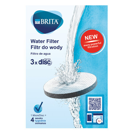 Brita MicroDisc Fill &amp; Go, disco di ricambio per bottiglia e caraffa, 3 pezzi