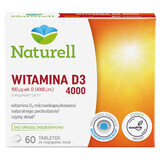 Naturell Vitamina D3 4000, 60 comprimate masticabile