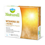 Naturell Vitamina D3 + K2 MK-7, 60 comprimate masticabile