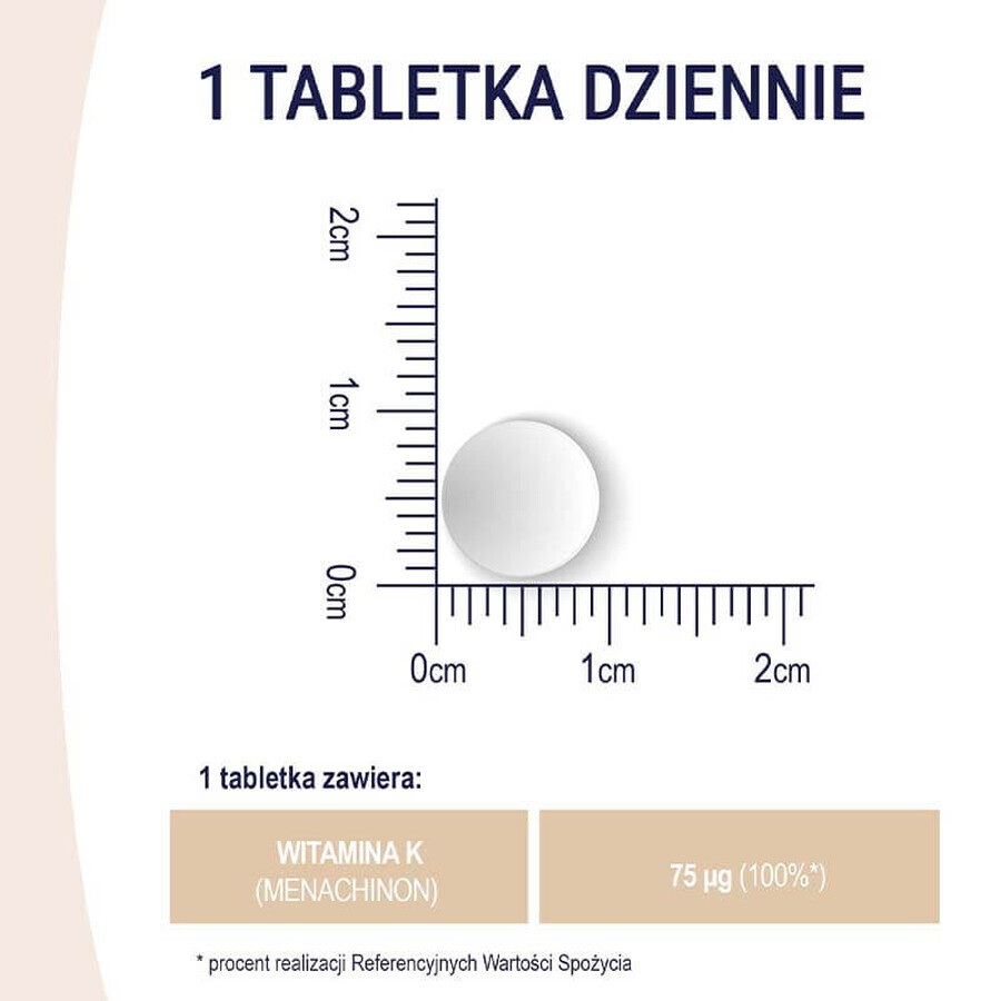 Naturell Vitamin K2 MK-7, vitamin K 75 µg, 60 chewable tablets