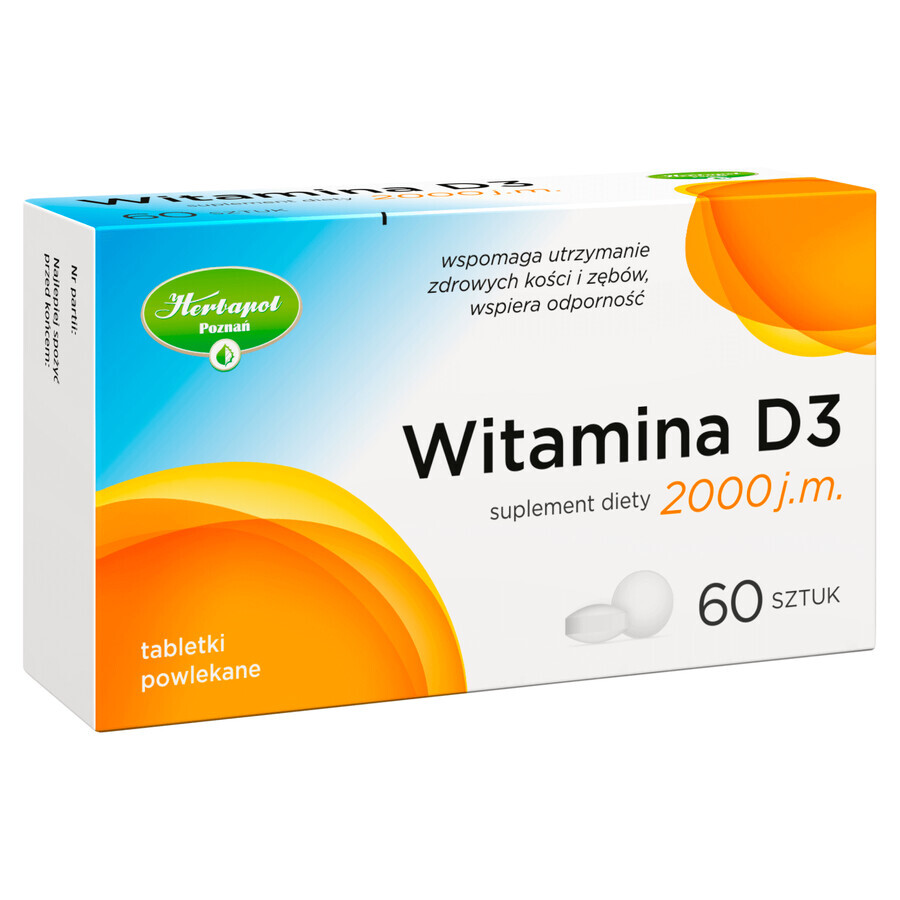 Herbapol Vitamina D3 2000 UI, 60 comprimate filmate