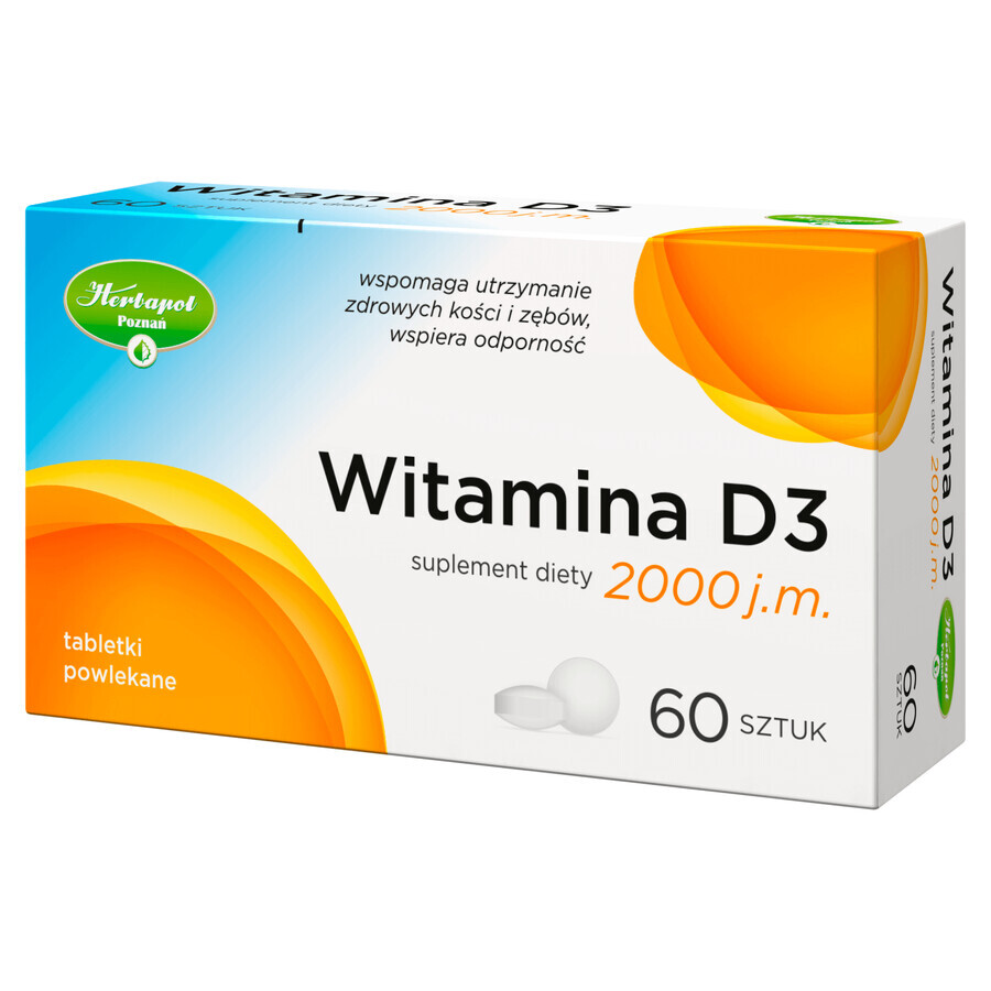 Herbapol Vitamina D3 2000 UI, 60 comprimate filmate