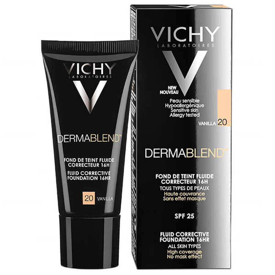 Vichy Dermablend, fluid corector, nr. 20, vanilie, 30 ml