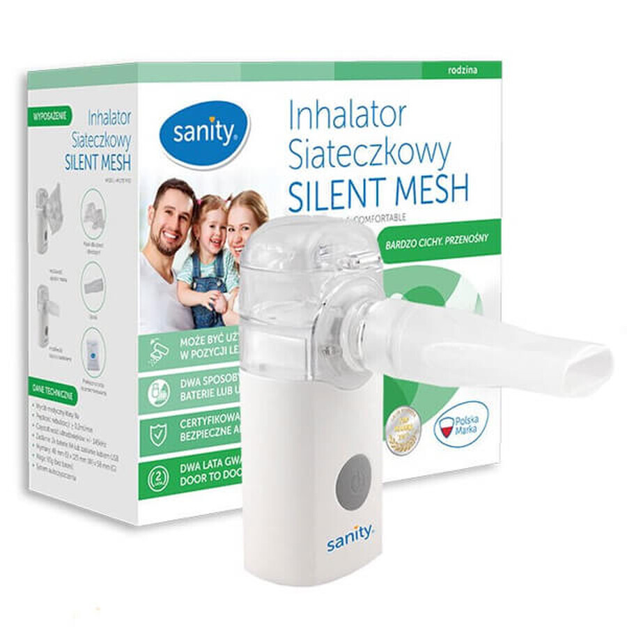 Sanity Silent Mesh AP 2717 Pro, inhalador de malla con fuente de alimentación