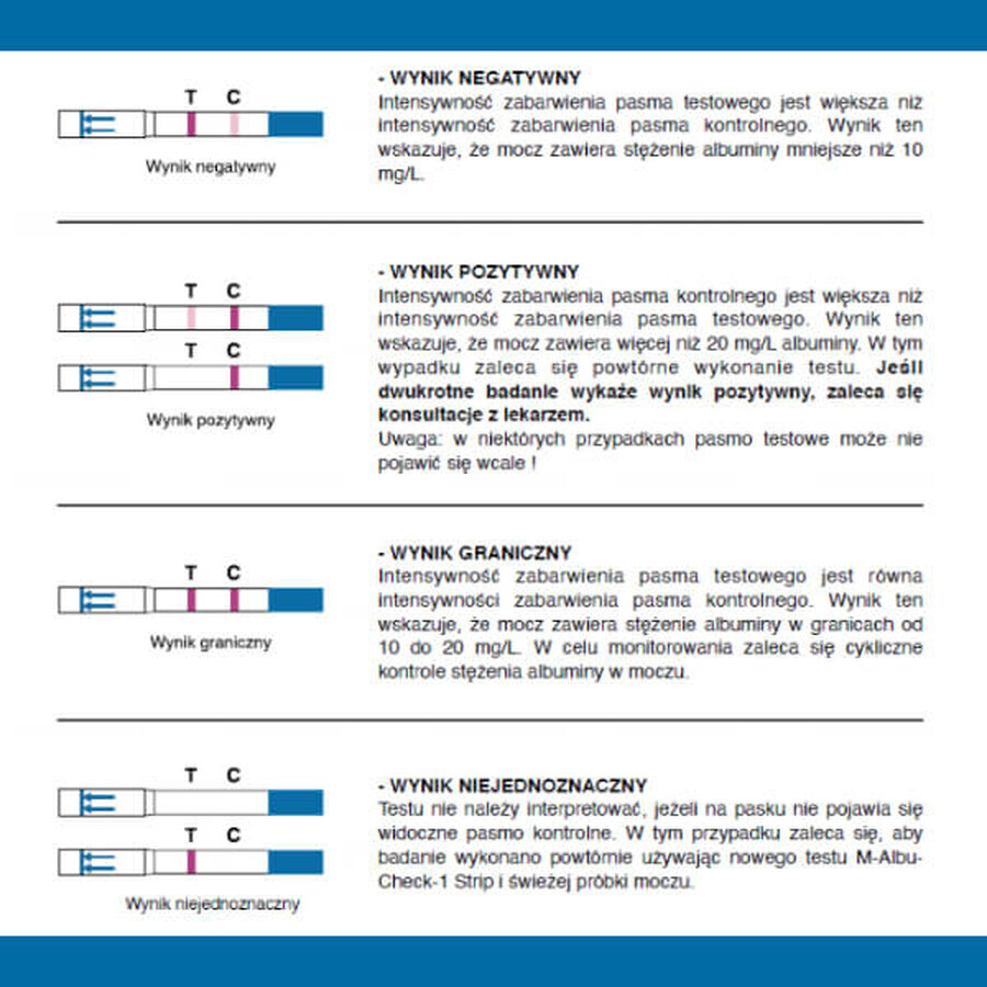 LabHome M-Albu-Check-1 strip, test voor de detectie van albumine in urine, beoordeling van de nierfunctie, 1 stuk