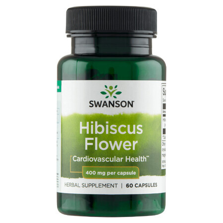 Swanson Hibiscus Flower, ketmia oxalic, 60 capsules