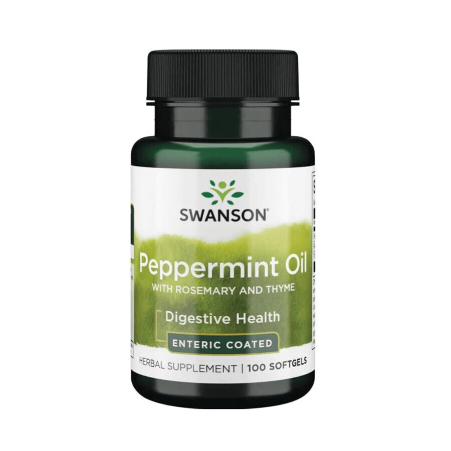 Swanson Peppermint Oil with Rosemary and Thyme, 100 Gel Capsules