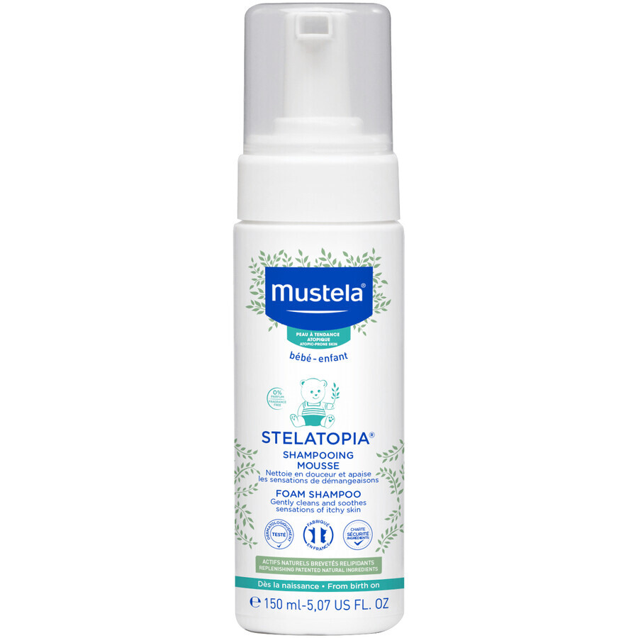 Mustela Stelatopia, schuimshampoo voor baby's, 150 ml