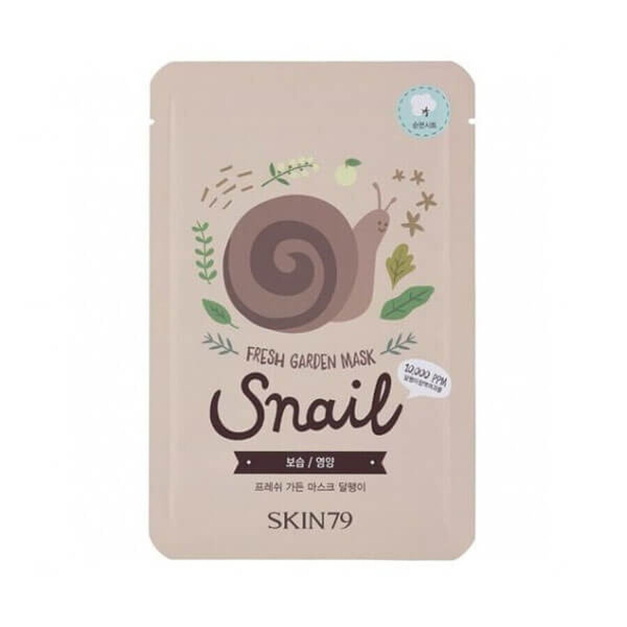 Skin79, Fresh Garden Snail, mascarilla en láminas con baba de caracol, 23 g