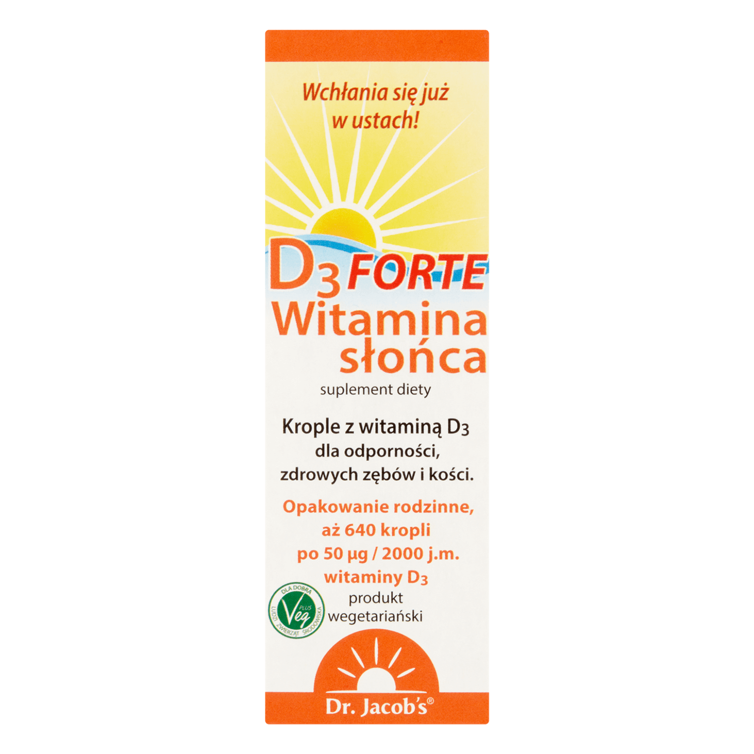 Dr Jacob's D3 Forte Sunshine Picături de vitamina, 20 ml